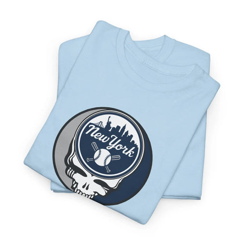 Grateful Dead - Front + Back Print - New York Yankees Classic Stealie / Dancing Bear T-Shirt - MLB - StealieShop
